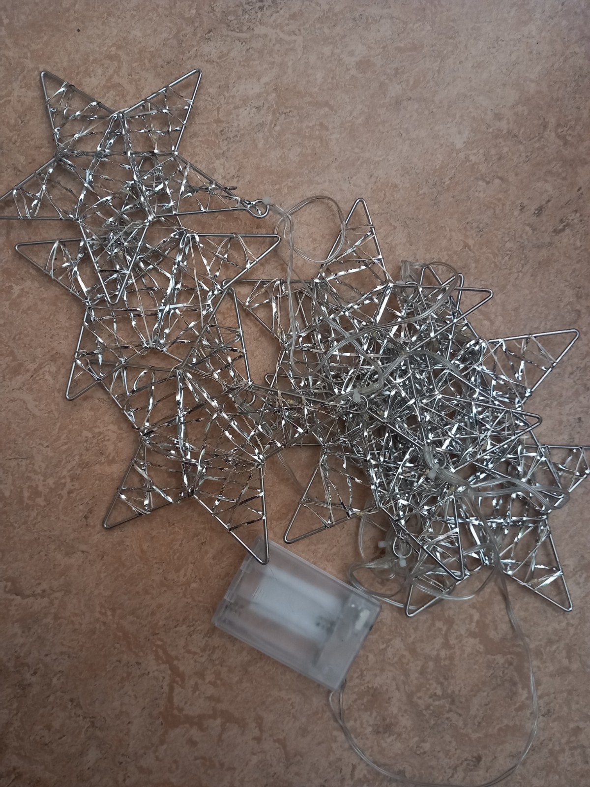 kerstlampjes ster aan snoer zilverkleur, Ophalen of Verzenden, Gebruikt