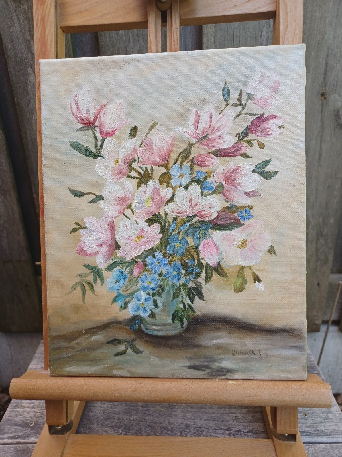 Bloemenstilleven schilderij E M  Mulhof  Kamphuis, Ophalen of Verzenden