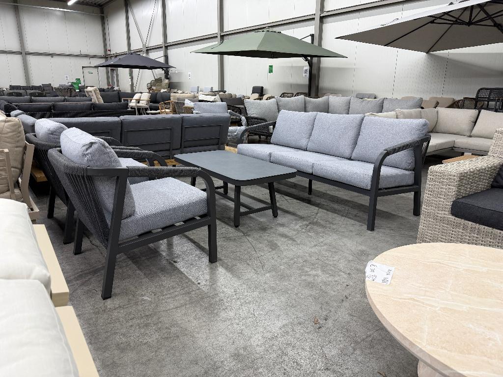 Attica stoel-bank loungeset | aluminium + touw | 5 personen, Ophalen, 5 zitplaatsen, Gebruikt, Aston Martinlaan 36