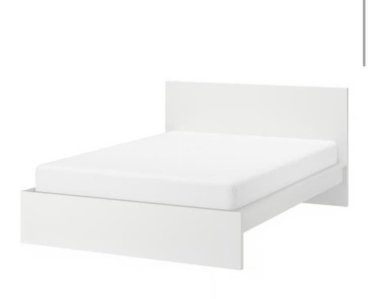 IKEA Malm bed wit 160x200 cm, Huis en Inrichting, Slaapkamer | Bedden, Ophalen, Gebruikt, Wit, Tweepersoons