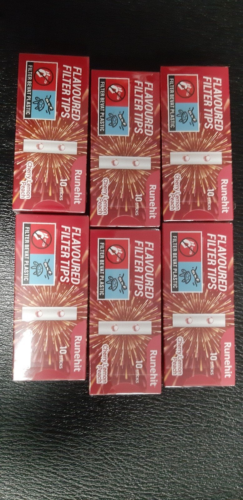 Runehit Flavoured Filter Tips - Cherry Lemon Peach (6x10, Ophalen of Verzenden, Nieuw, Overige typen