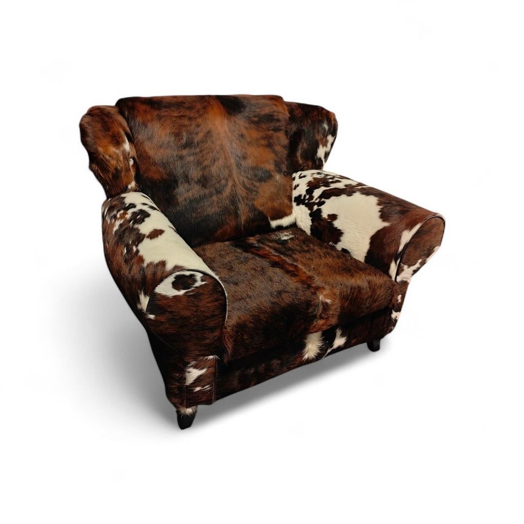Fauteuil in echt koeienhuid, Ophalen of Verzenden