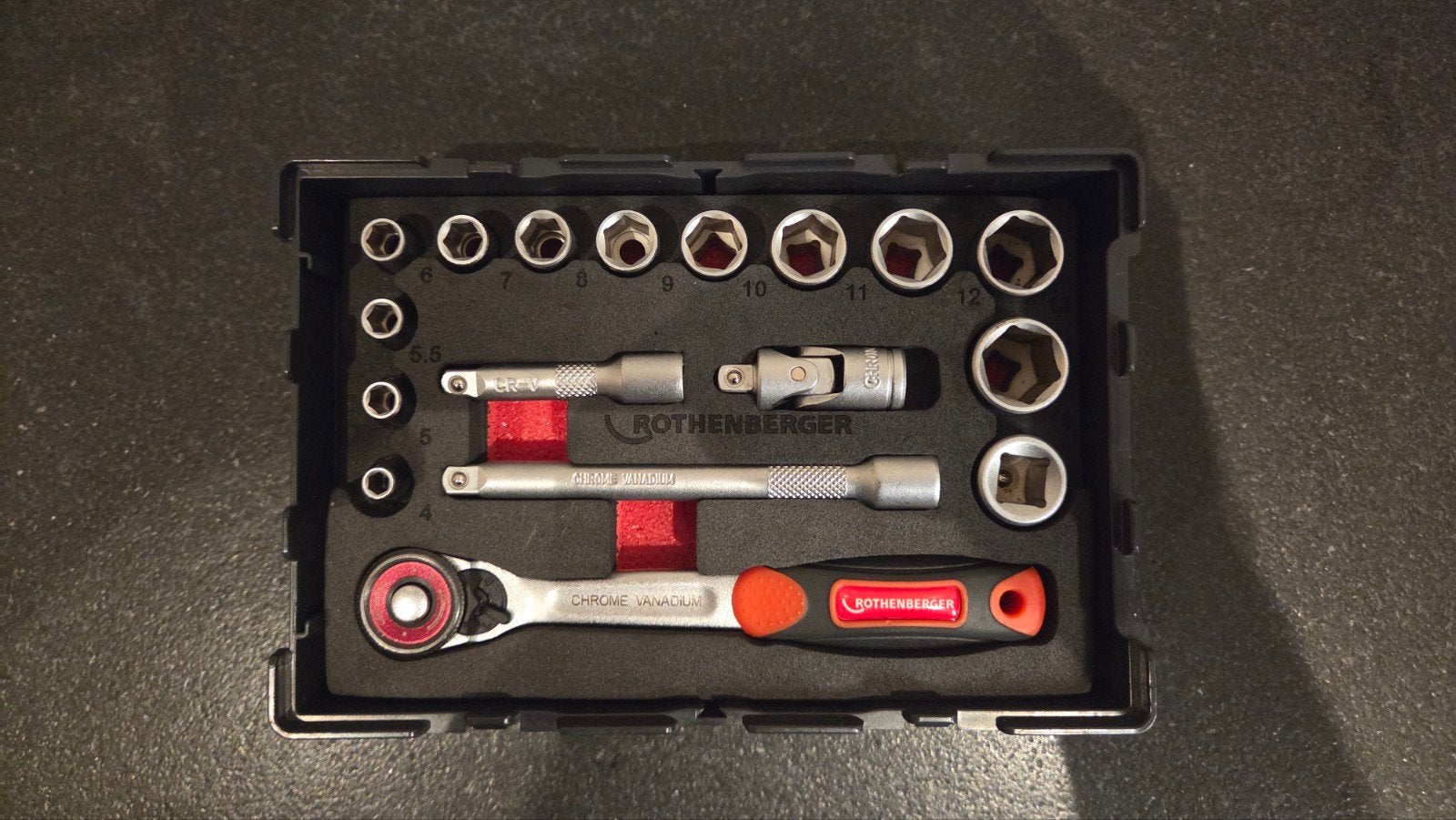 Rothenberger 6-kant-steeksleutel set, 17 delig., Ophalen of Verzenden, Zo goed als nieuw, Sleutel/ratel, Overige merken