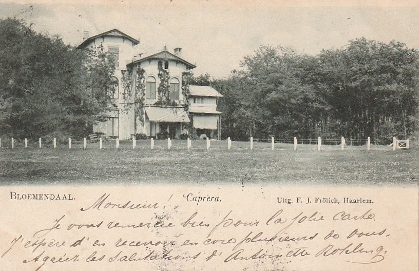 Bloemendaal Villa Caprera 1900, Ophalen of Verzenden, Voor 1920, Gelopen, Noord-Holland