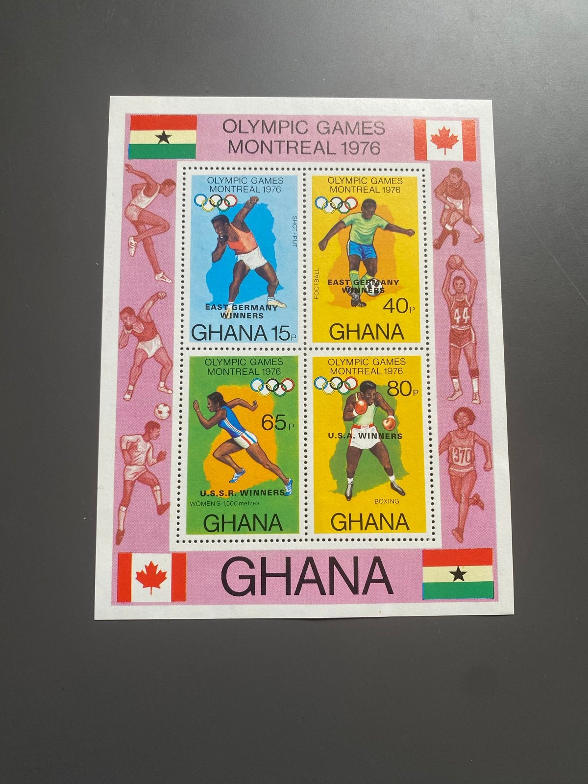 Ghana postfris postzegelvel Olympische Spelen Montréal 1976, Postzegels en Munten, Ophalen of Verzenden, Overige landen, Postfris