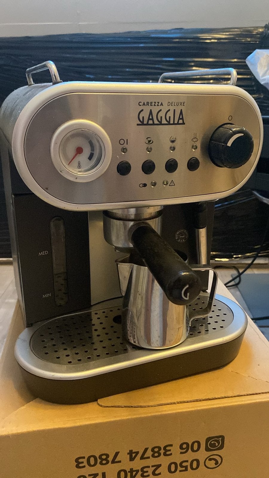 Gaggia Carezza Deluxe Espressomachine - Gebruikt, Afneembaar waterreservoir, Gebruikt, Espresso apparaat, Gemalen koffie