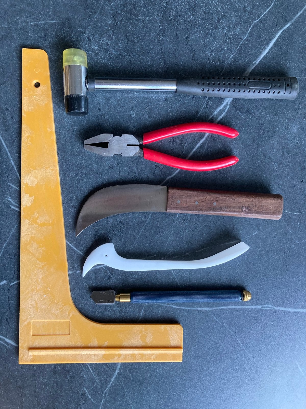 Glas-in-lood  hamer, tang, mes, glassnijder snijhaak, Ophalen of Verzenden, Nieuw, Gereedschapsset, Overige merken