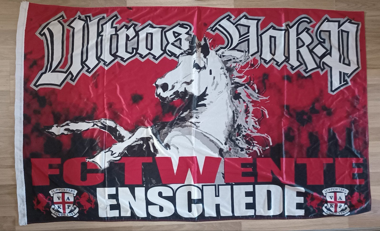 Vlag Vak-P FC Twente 90x150, Ophalen of Verzenden, Gebruikt, F.C. Twente, Vaantje of Sjaal