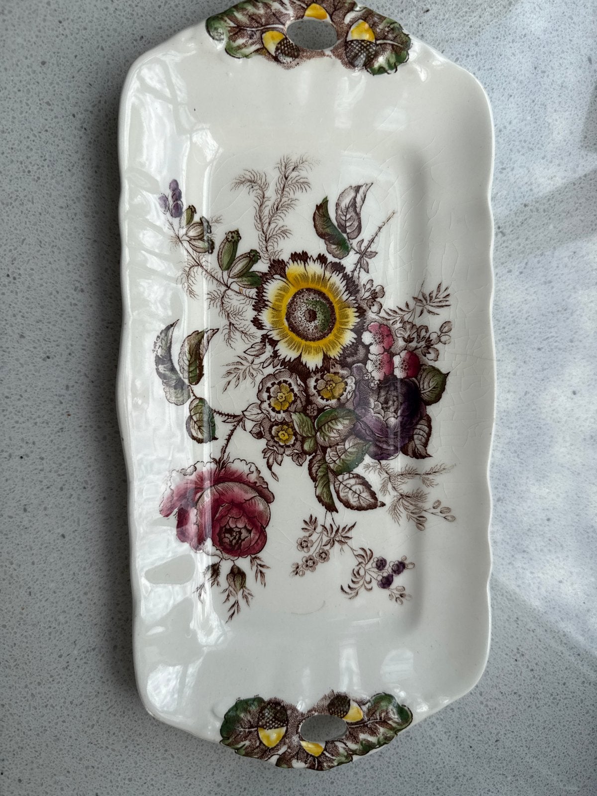 Antieke Masons Ironstone schaal met bloemmotief, Antiek en Kunst, Ophalen