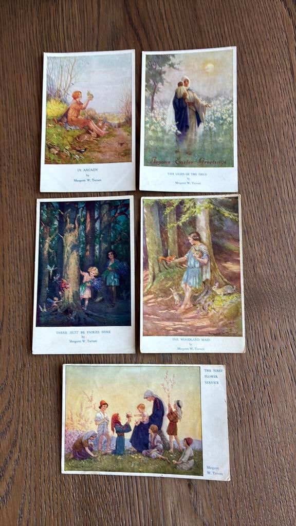 Margaret W.Tarrant. 5 kaarten. Diverse afbeeldingen, Verzamelen, Ansichtkaarten | Themakaarten, Ophalen of Verzenden, 1920 tot 1940