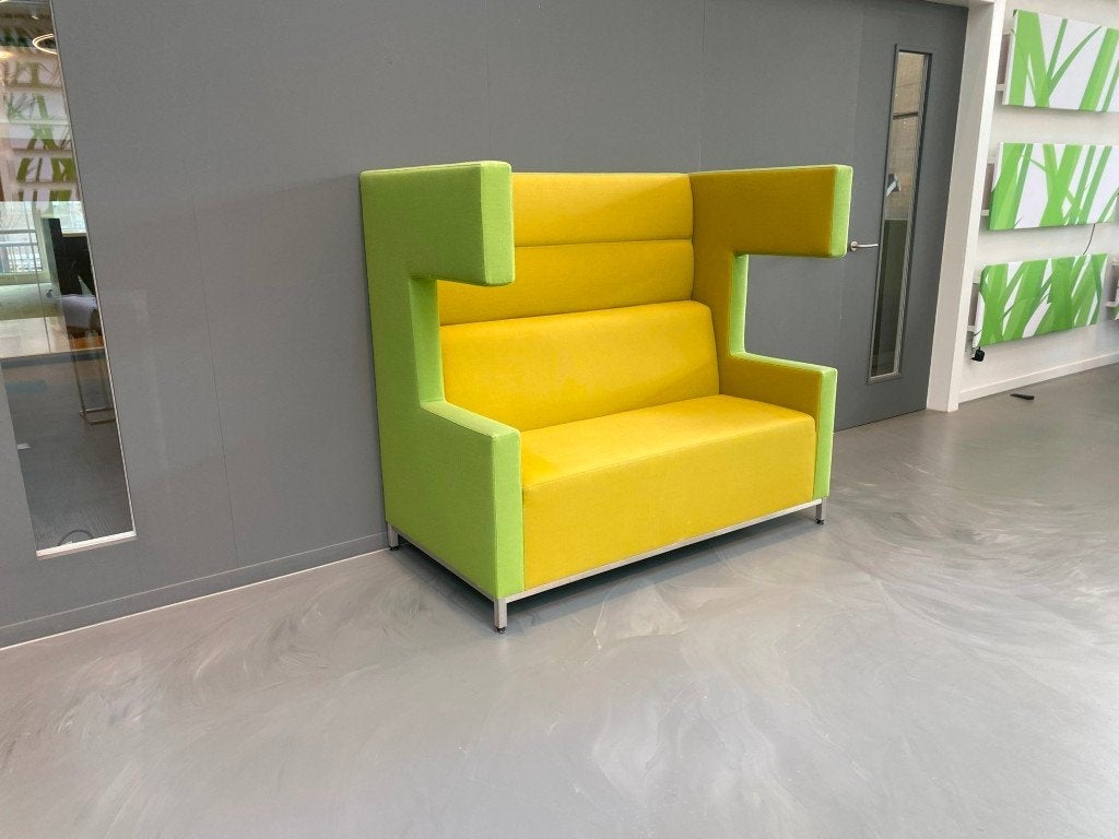 2 x Akoestische treinbank Ahrend Loungescape - groen/geel