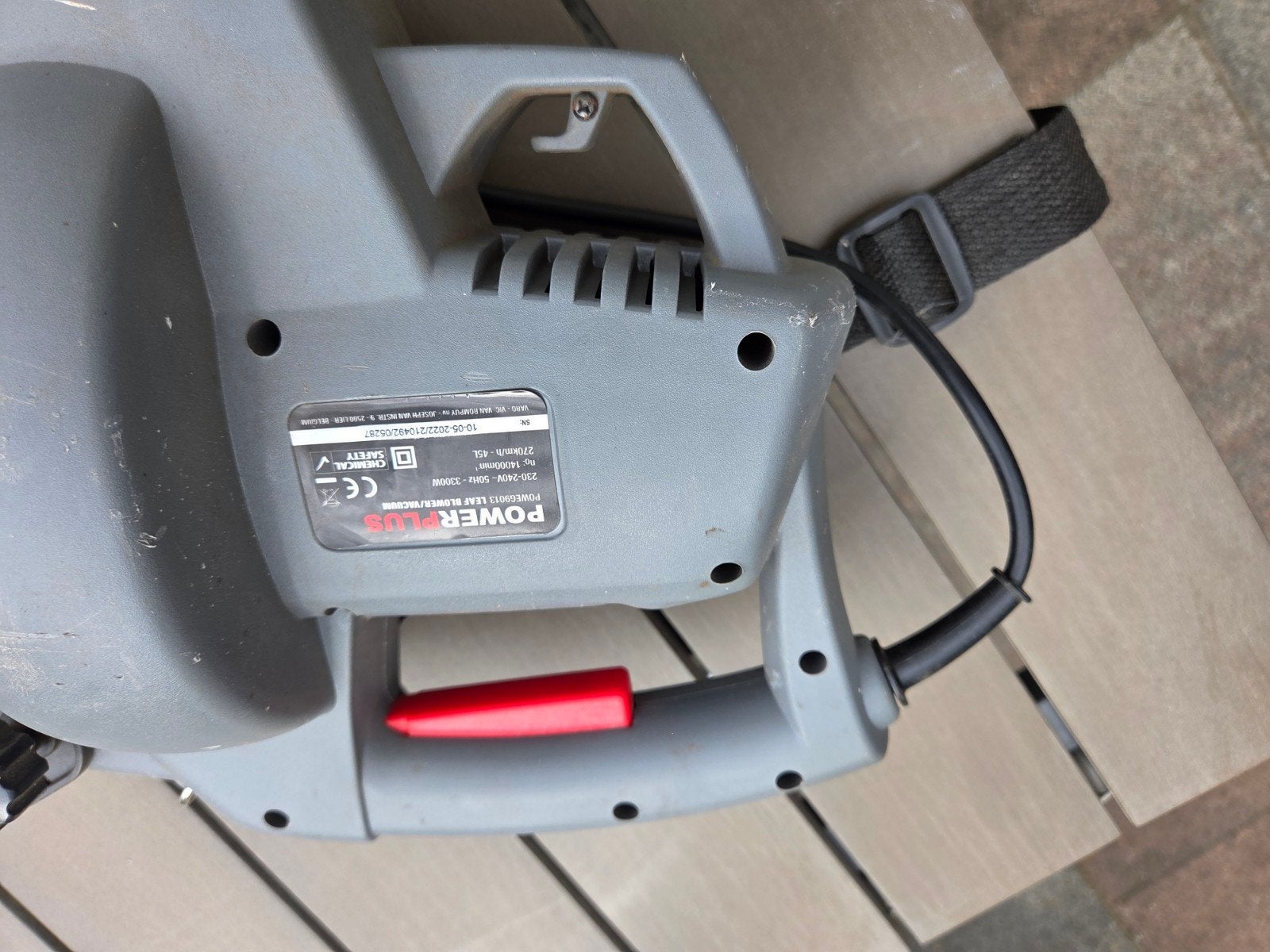 elektrische bladblazer/bladzuiger met versnipperfun, Tuin en Terras, Bladblazers, Ophalen, Gebruikt, POWERPLUS, Elektrisch