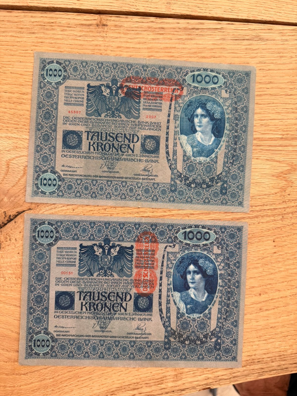 Antieke Oostenrijks-Hongaarse bankbiljetten uit 1902, Ophalen of Verzenden, Oostenrijk