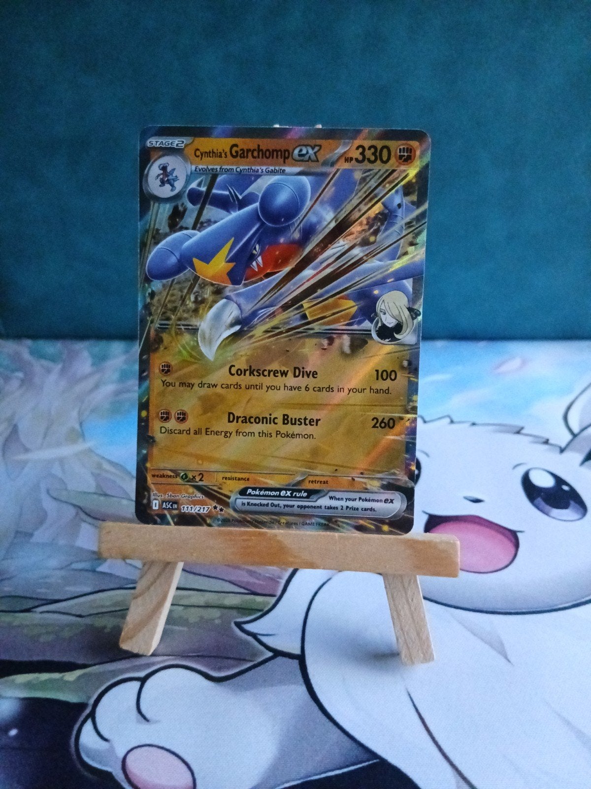 Cynthia's Garchomp Ex #111/217 Pokémon Ascended Heroes, Hobby en Vrije tijd, Verzenden, Nieuw, Losse kaart, Foil