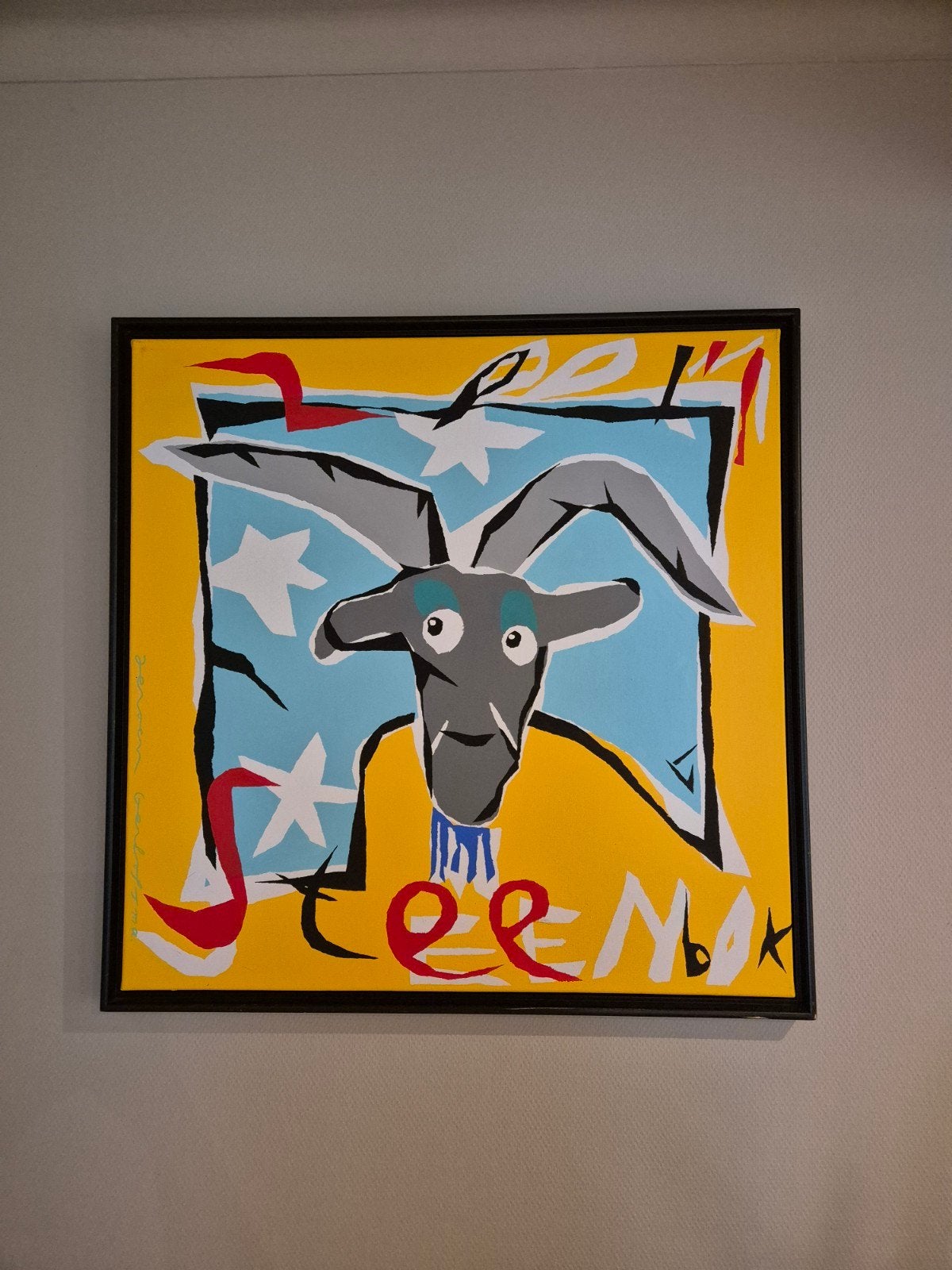 Schilderij 'Steenbok' van Jeroen Gerlofsma (80x80 cm), Ophalen, Handgeschilderd, Acrylverf, Abstract