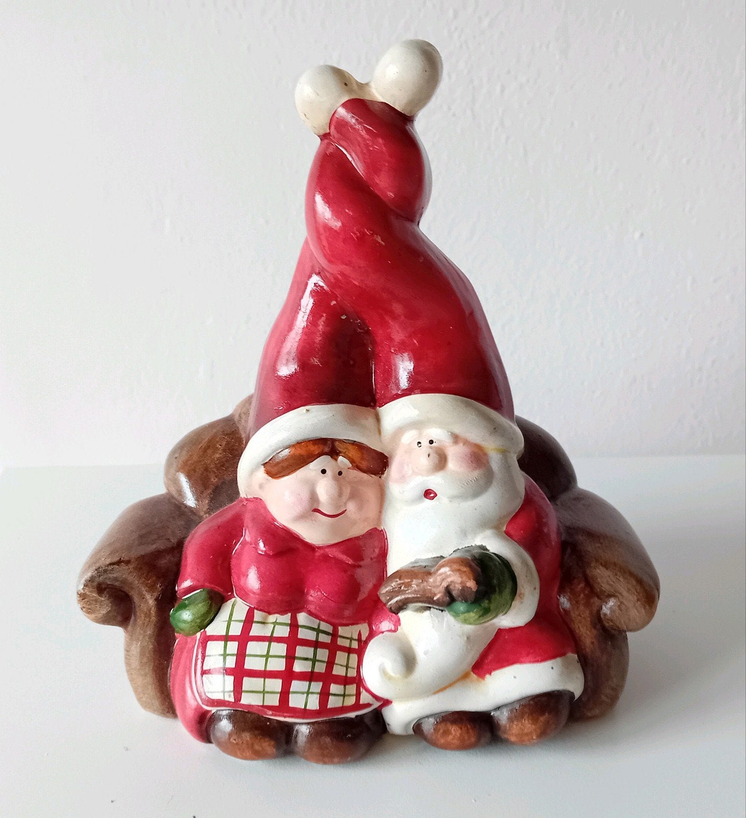 Schattig stel Kerstman, kerstvrouw, kerstbeeld, Ophalen of Verzenden
