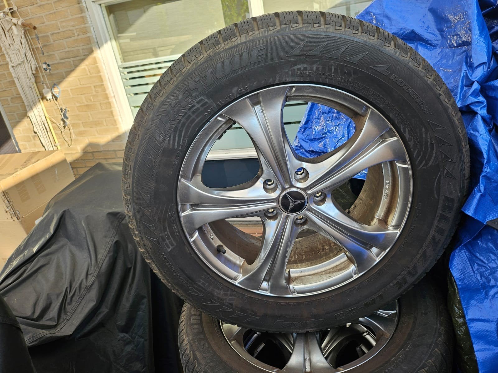 Orginele Mercedes GLK lichtmetalen velgen '17 met 4x4 banden, Ophalen, Gebruikt