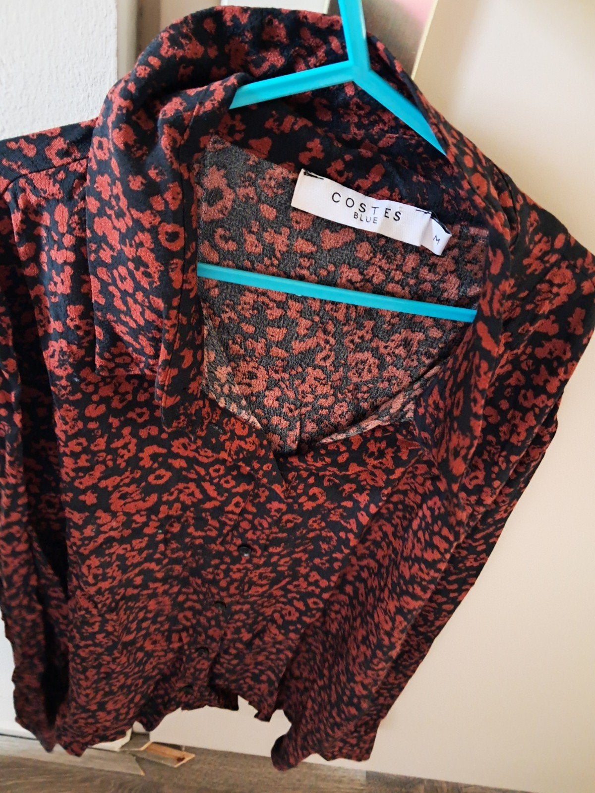 Costes Blue Blouse met Luipaardprint - Maat M, Maat 38/40 (M), Ophalen of Verzenden, Costes Blue, Gedragen