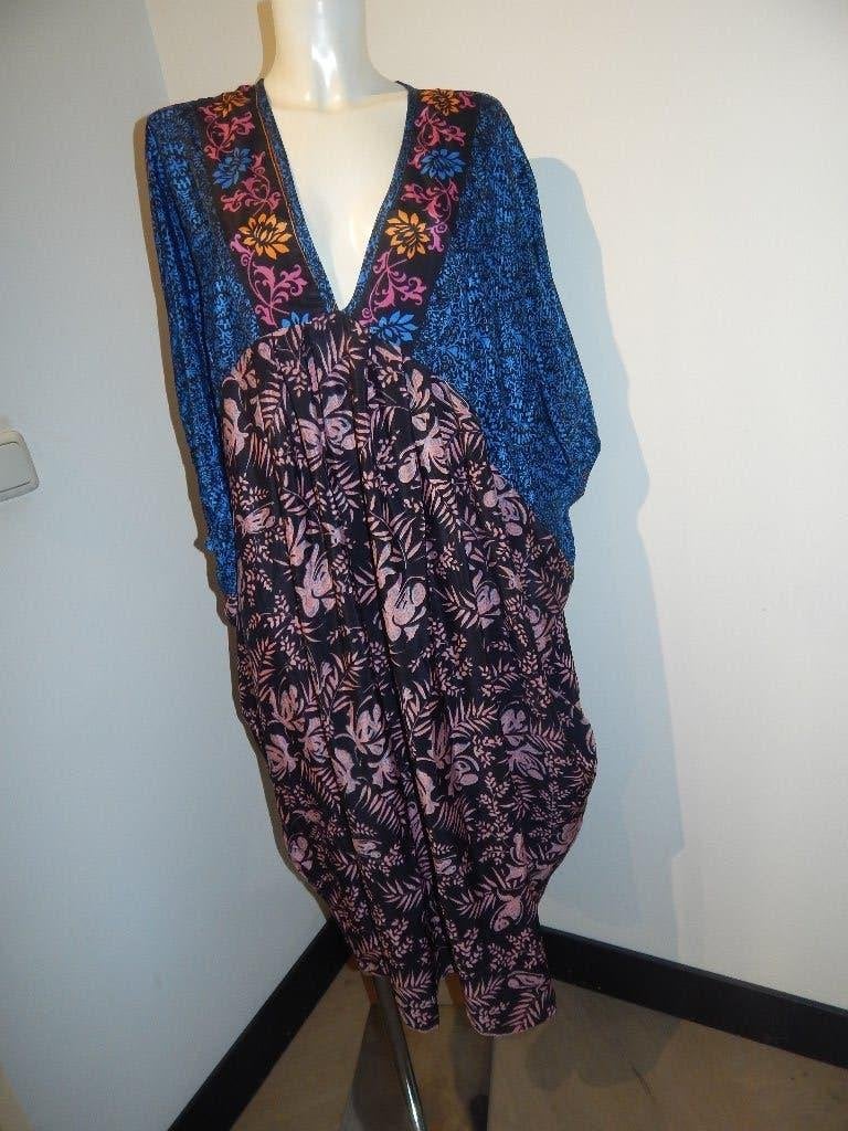 Sissel Edelbo zijde achtige jurk zomers Ibiza look One size, Overige kleuren, Verzenden, Maat 42/44 (L), Zo goed als nieuw