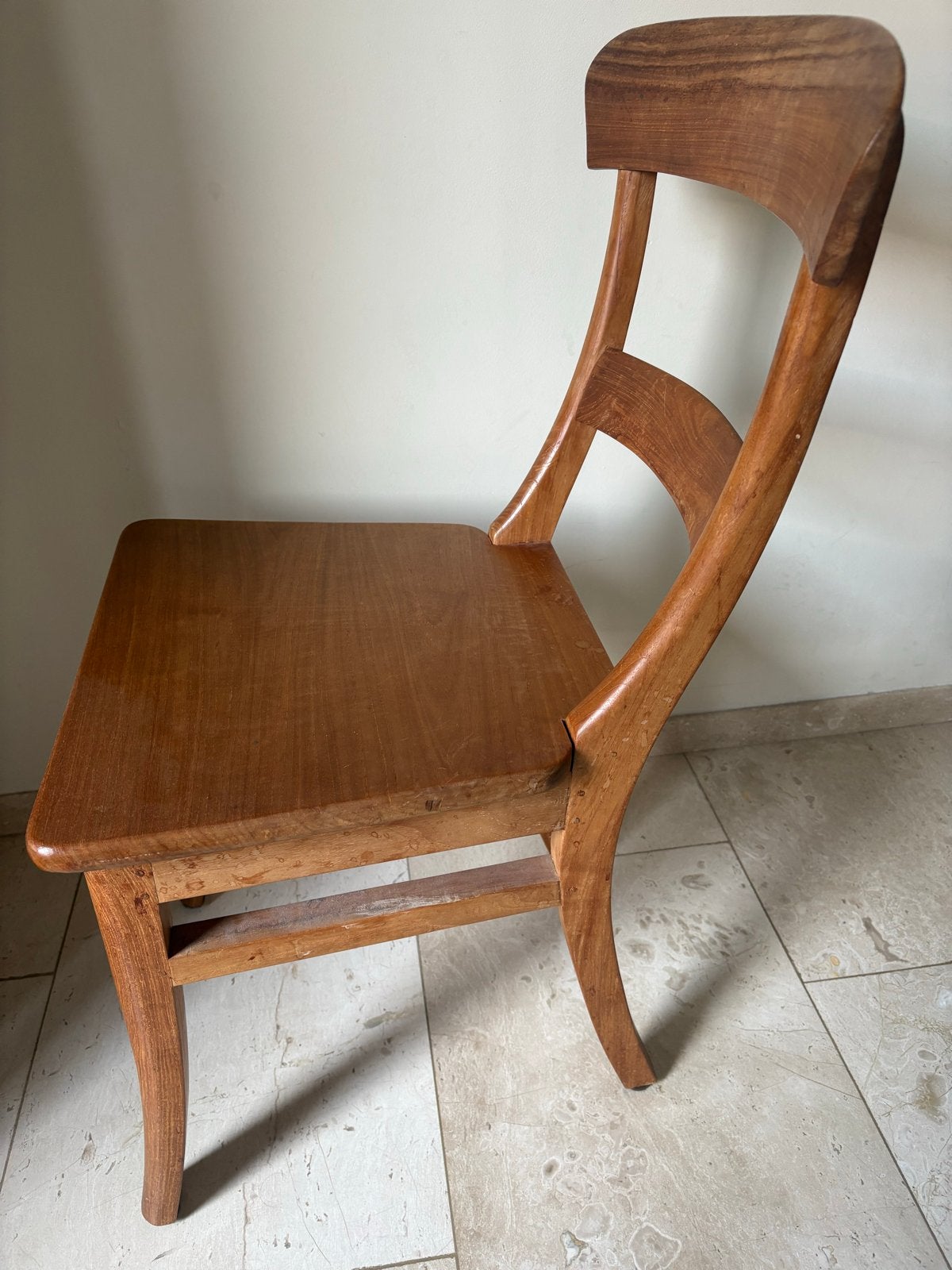 Massief houten stoel - Vintage design, Antiek en Kunst, Ophalen of Verzenden