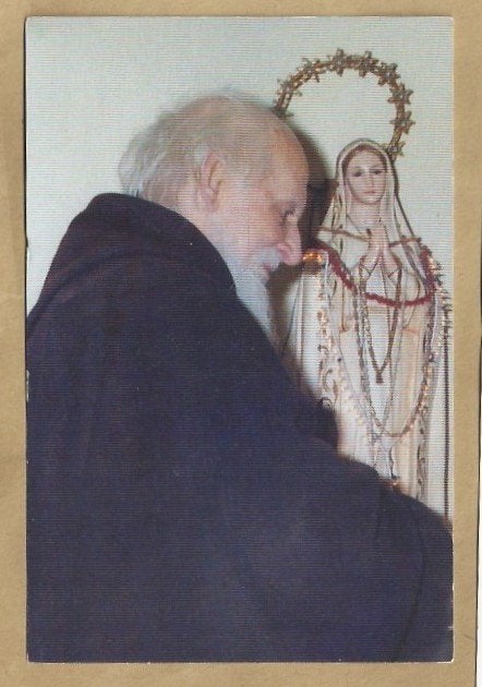 Bidprentje Pater Pio en Maria beeldje, Verzamelen, Ophalen of Verzenden, Bidprentje