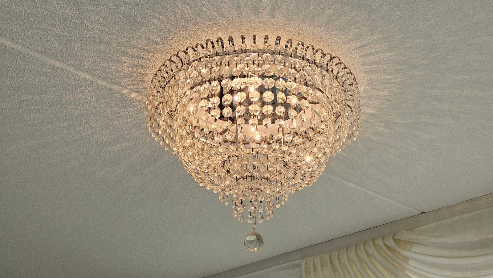 2x plafonnière dia. 50 cm kristallen lamp kroonluchter, Ophalen, Nieuw