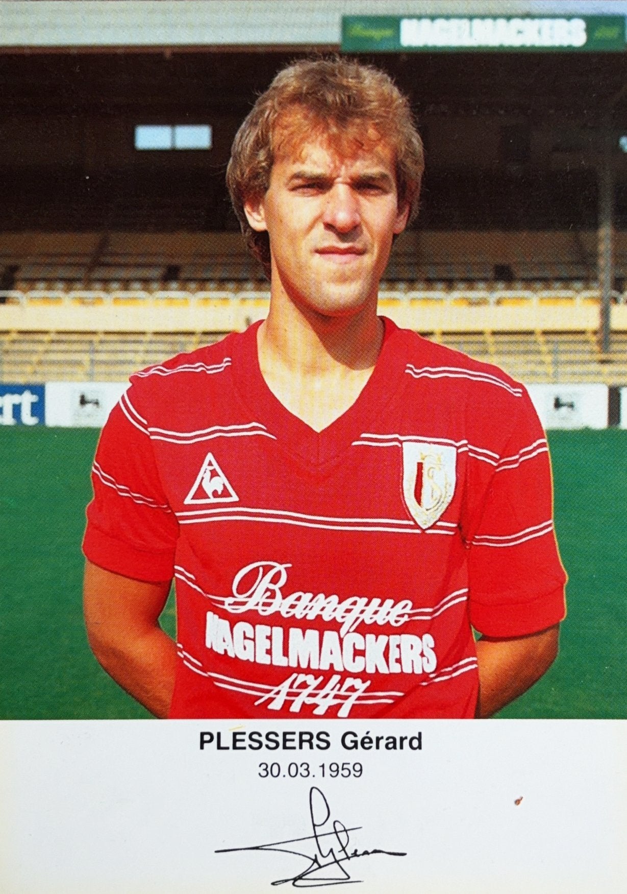 Spelerskaart Gérard Plessers - Standard Luik -  1983/1984, Verzamelen, Sportartikelen en Voetbal, Verzenden, Zo goed als nieuw