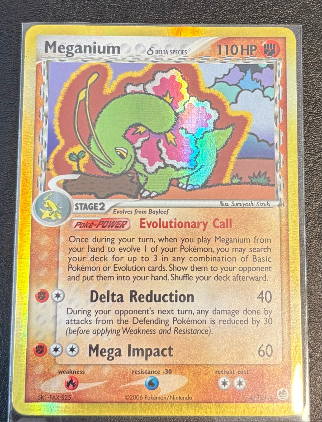 Meganium Delta Species Holo 4/107, Hobby en Vrije tijd, Verzamelkaartspellen | Pokémon, Ophalen of Verzenden, Zo goed als nieuw