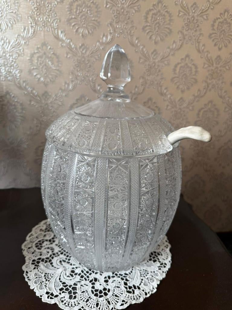 Exclusieve Antieke Kristallen Bowl Punch Set compleet, Antiek en Kunst, Antiek | Glas en Kristal, Ophalen