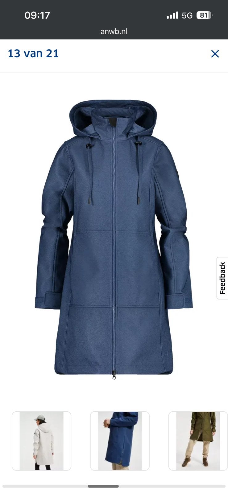 Human Nature softshell parka maat S blauw, Ophalen of Verzenden, Zo goed als nieuw, Maat 36 (S), Blauw
