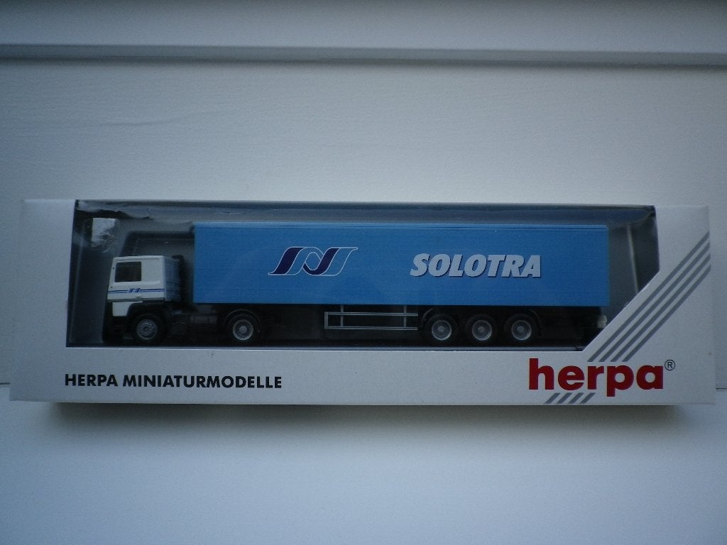 Herpa Renault R schuifzeil trailer Solotra. nieuw, Ophalen of Verzenden, Nieuw, Bus of Vrachtwagen, Herpa