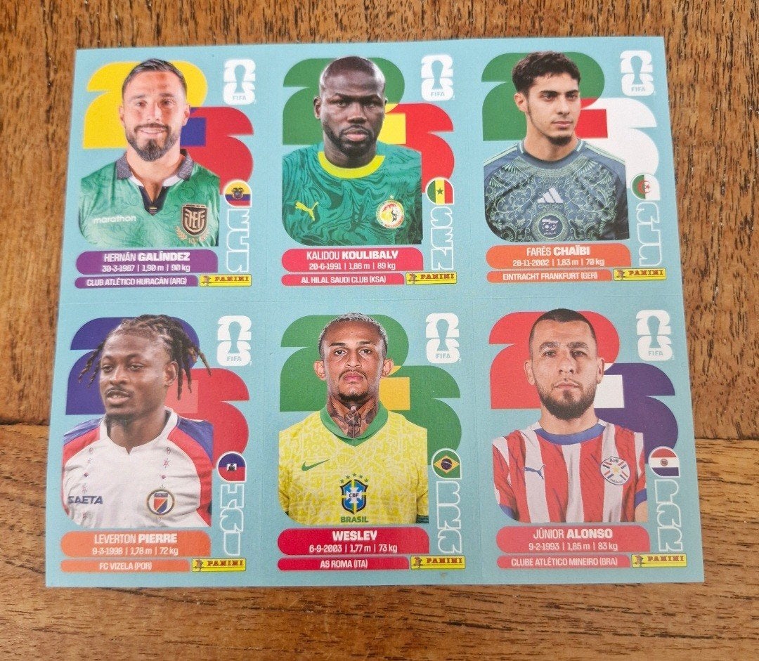 6 Panini FIFA World Cup 2026 Plaatjes - Nieuw, Hobby en Vrije tijd, Stickers en Plaatjes, Ophalen of Verzenden, Nieuw, Meerdere plaatjes