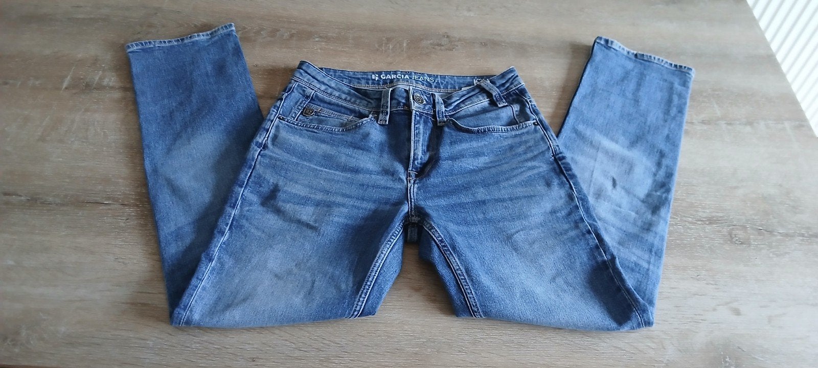 W28 L32 garcia straight fit straight leg jeans spijkerbroek, W32 (confectie 46) of kleiner, Ophalen of Verzenden, Gedragen, Blauw