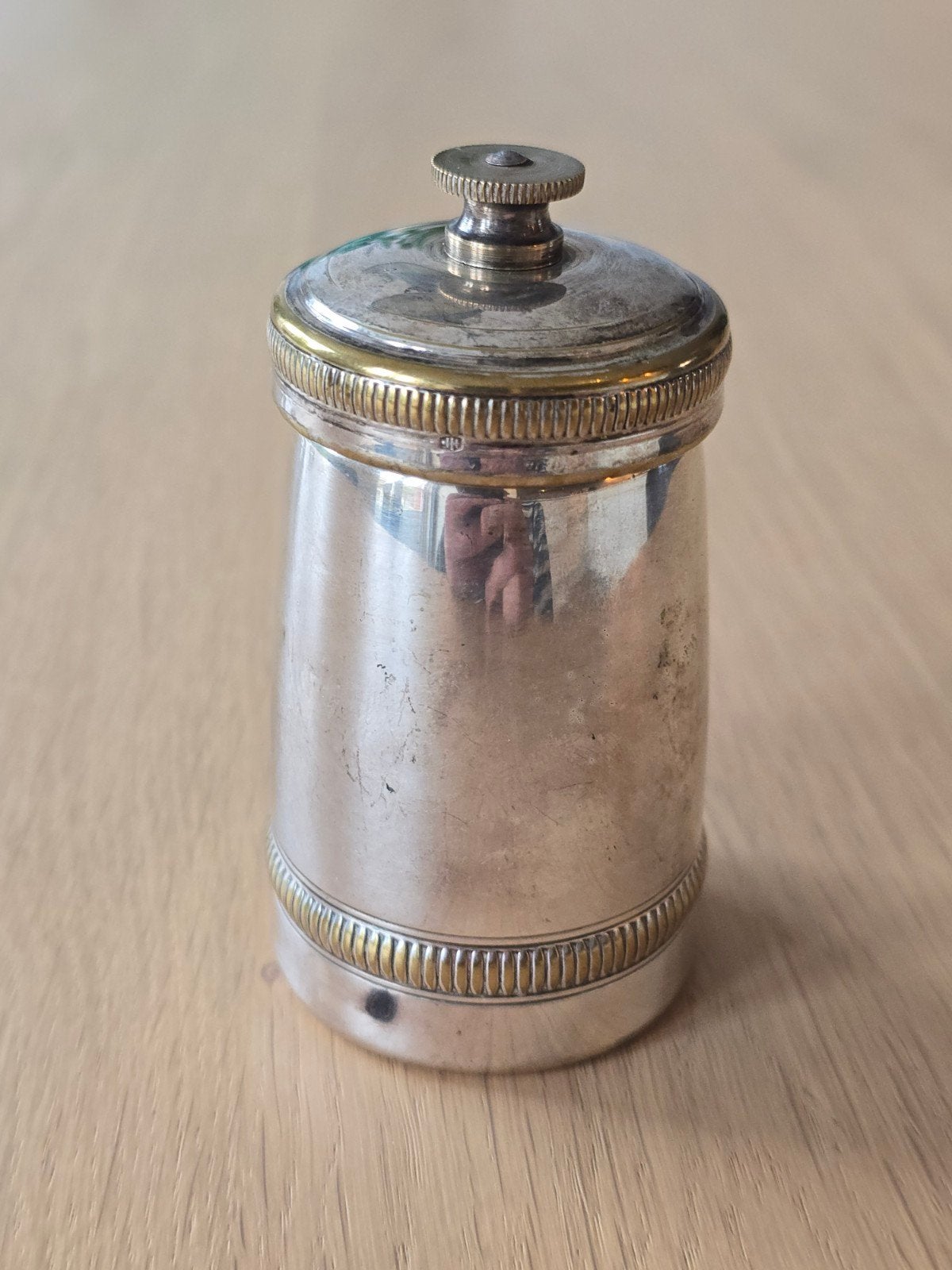 Zeer zeldzame antieke zilveren 19e eeuwse Peugeot Frères pep, Antiek en Kunst, Antiek | Goud en Zilver, Ophalen of Verzenden, Zilver