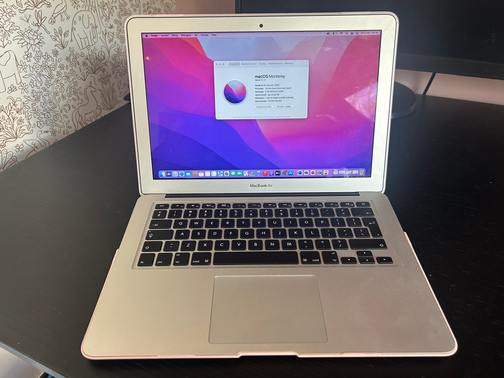 MacBook Air 13 inch 2017 (Gebruikt maar in goede staat), Computers en Software, 13 inch, Minder dan 2 Ghz, Ophalen of Verzenden