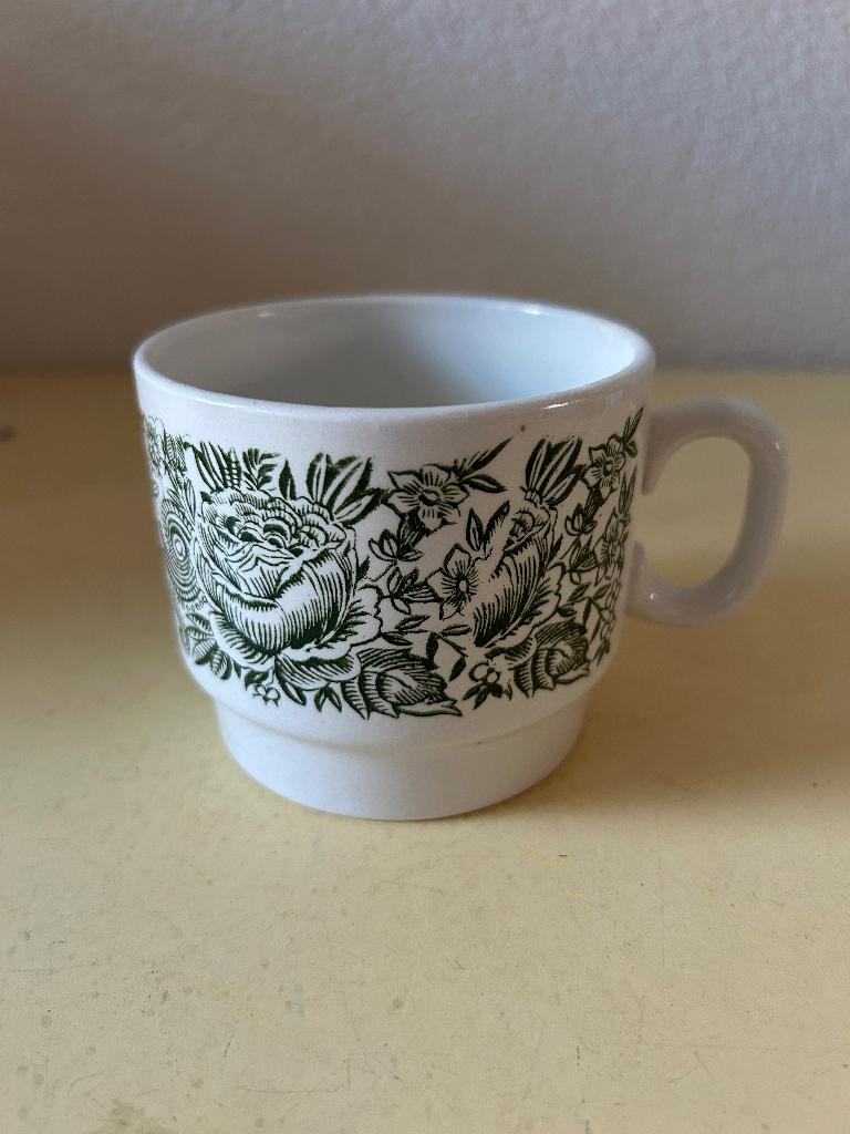 Botanische mok Badonviller Frankrijk, Huis en Inrichting, Keuken | Servies, Keramiek, Ophalen of Verzenden, Zo goed als nieuw