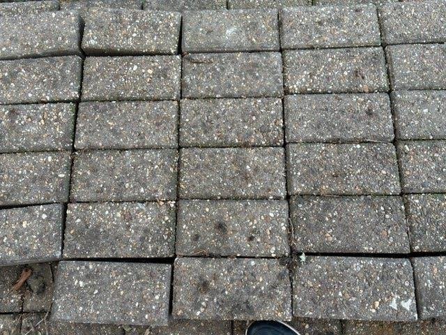 Betonklinkers blauw/ grijs, Ophalen, Gebruikt, Klinkers, 5 tot 10 m²