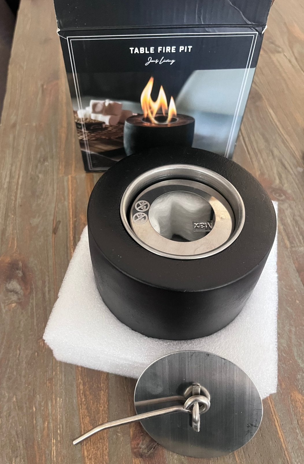 Senza Bio Ethanol Sfeerhaard Tafelhaard Betonlook Zwart, Ophalen, Nieuw