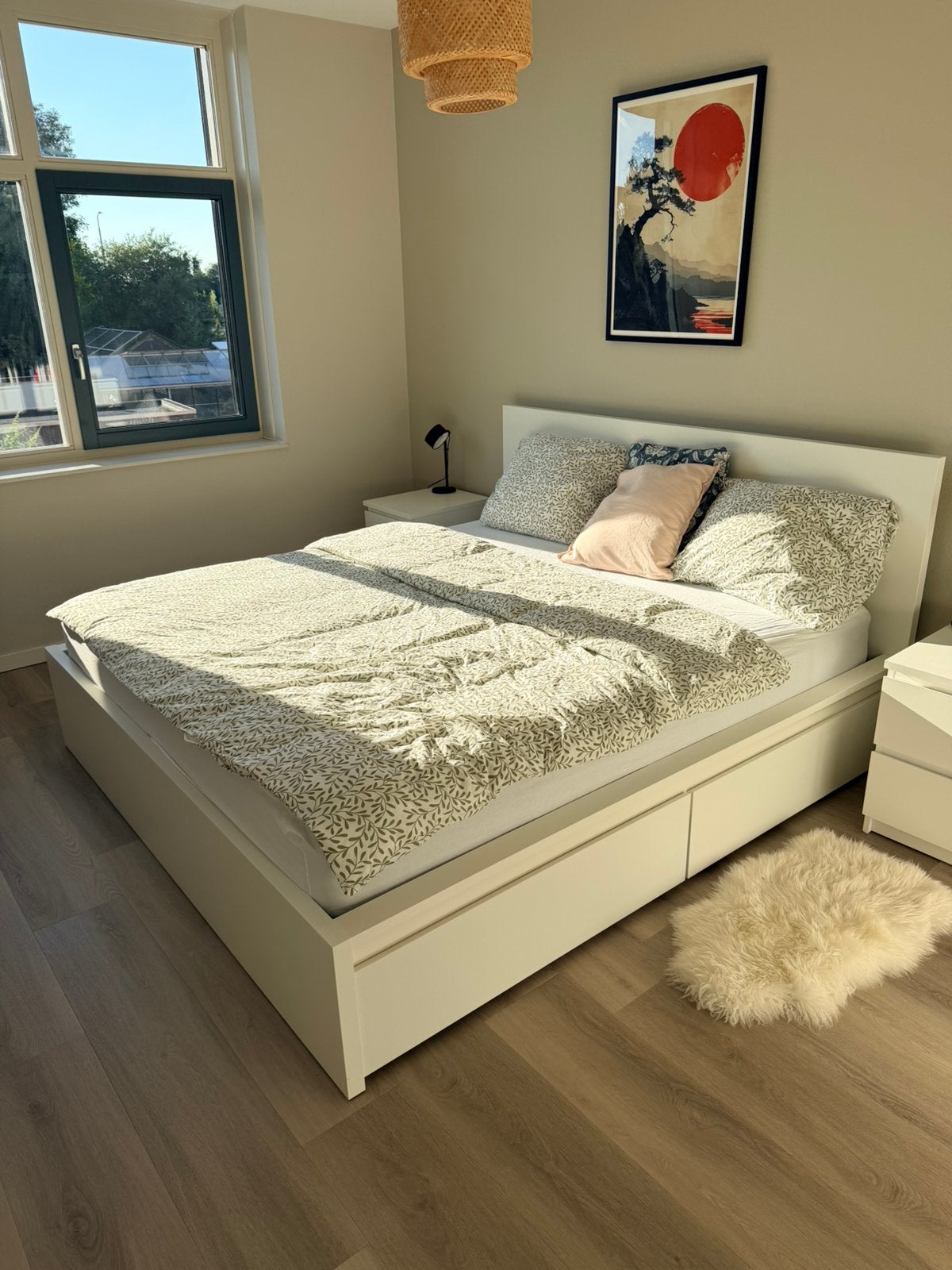 IKEA MALM 180x200 bed met 4 lades – Topstaat, Ophalen, Zo goed als nieuw, Tweepersoons