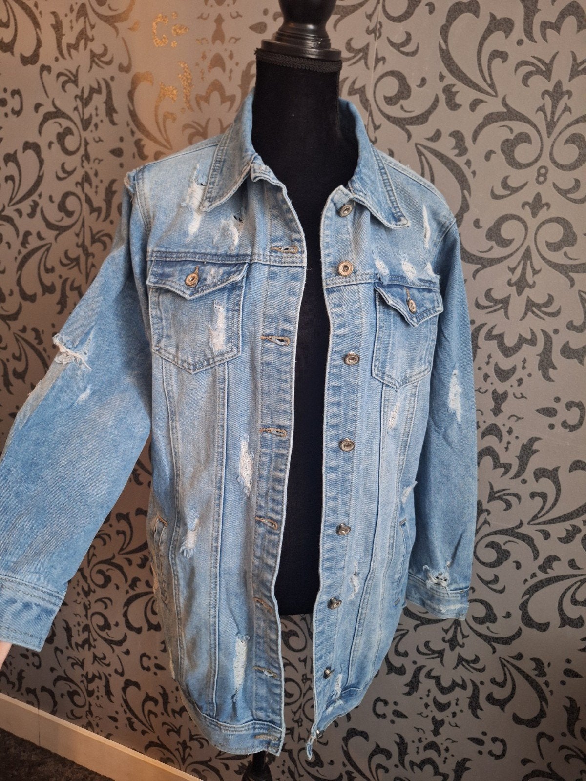 NIEUW.. Supermooie & hele aparte stoere lange denim jacket!, Verzenden, Nieuw, Maat 36 (S), Blauw