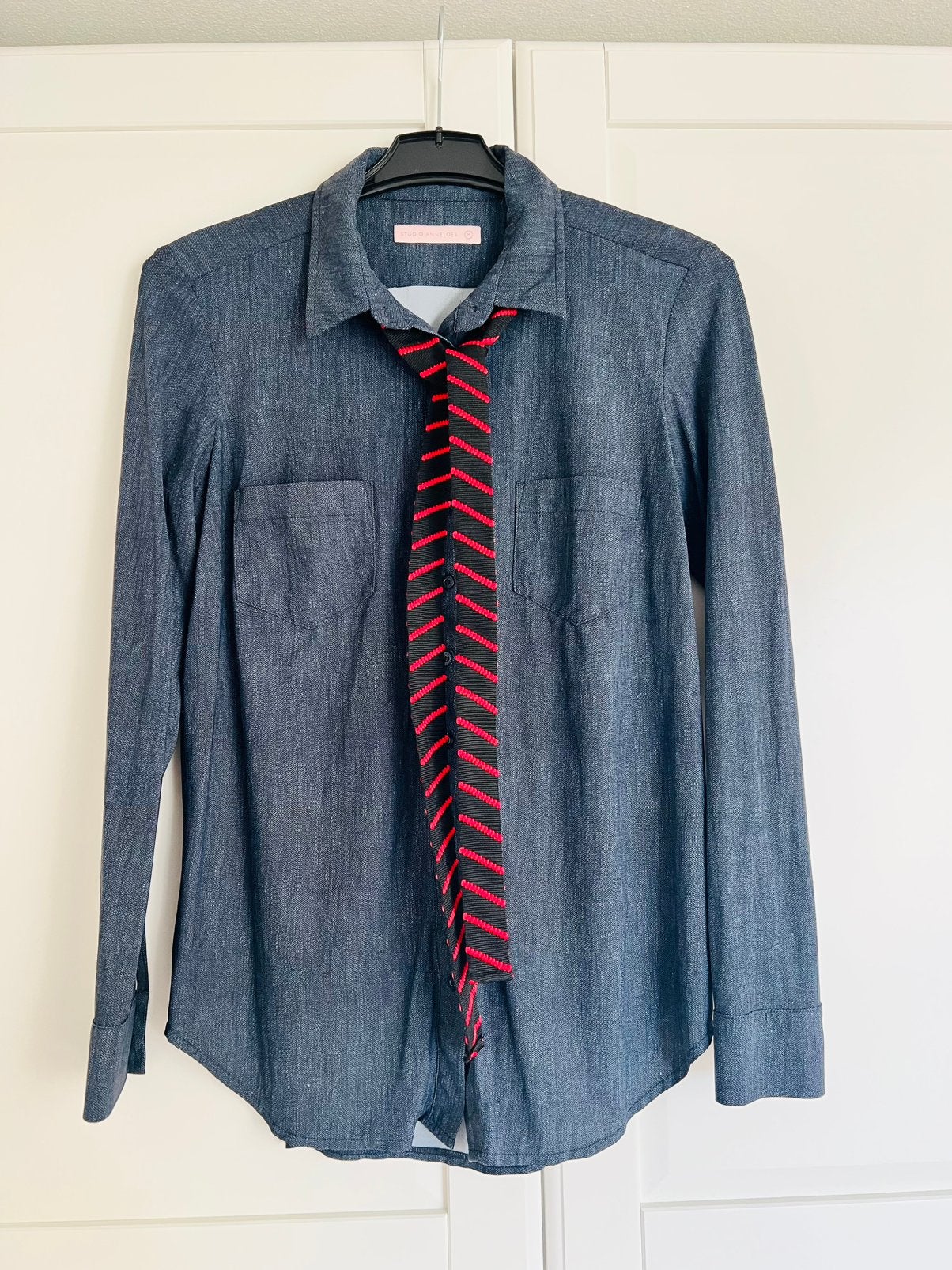 Studio anneloes poppy denim blouse M travelstof, Kleding | Dames, Maat 38/40 (M), Blauw, Ophalen of Verzenden, Zo goed als nieuw