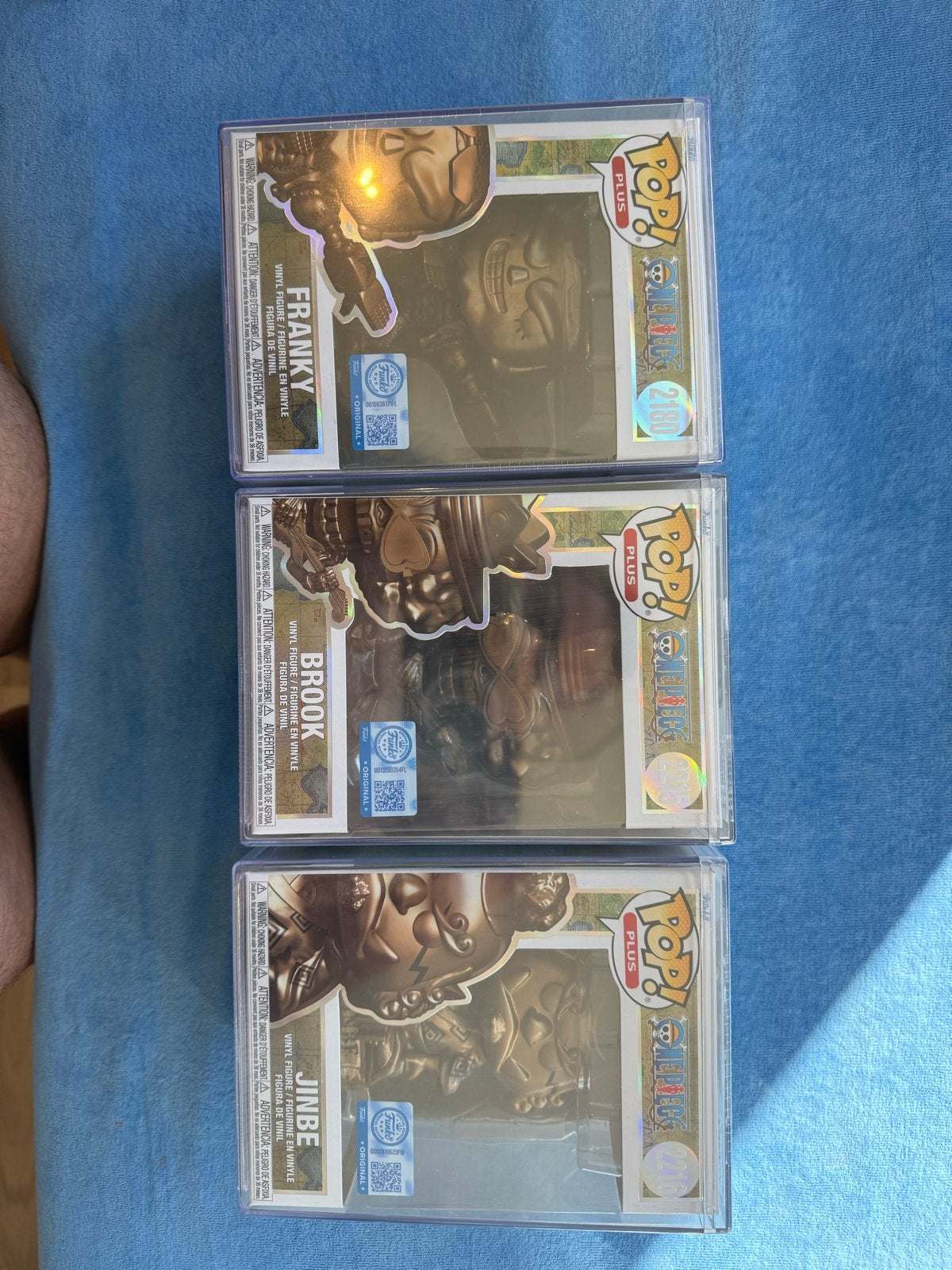 Funko Pop! One Piece Gold Edition - Franky, Brook, Jinbe, Ophalen of Verzenden, Zo goed als nieuw