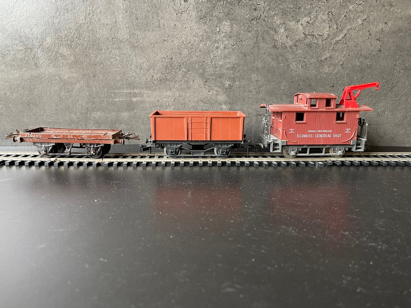 Drie wagons bruin spoor 0, Overige merken, Gebruikt, Gelijkstroom of Wisselstroom, Wagon