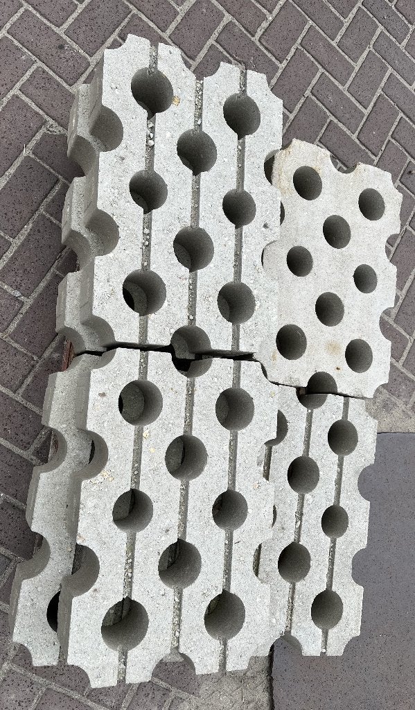 0040 Grasblokken 40x60x12 6 st grijs, Tuin en Terras, Tegels en Klinkers, Ophalen, Nieuw, Beton, Terrastegels