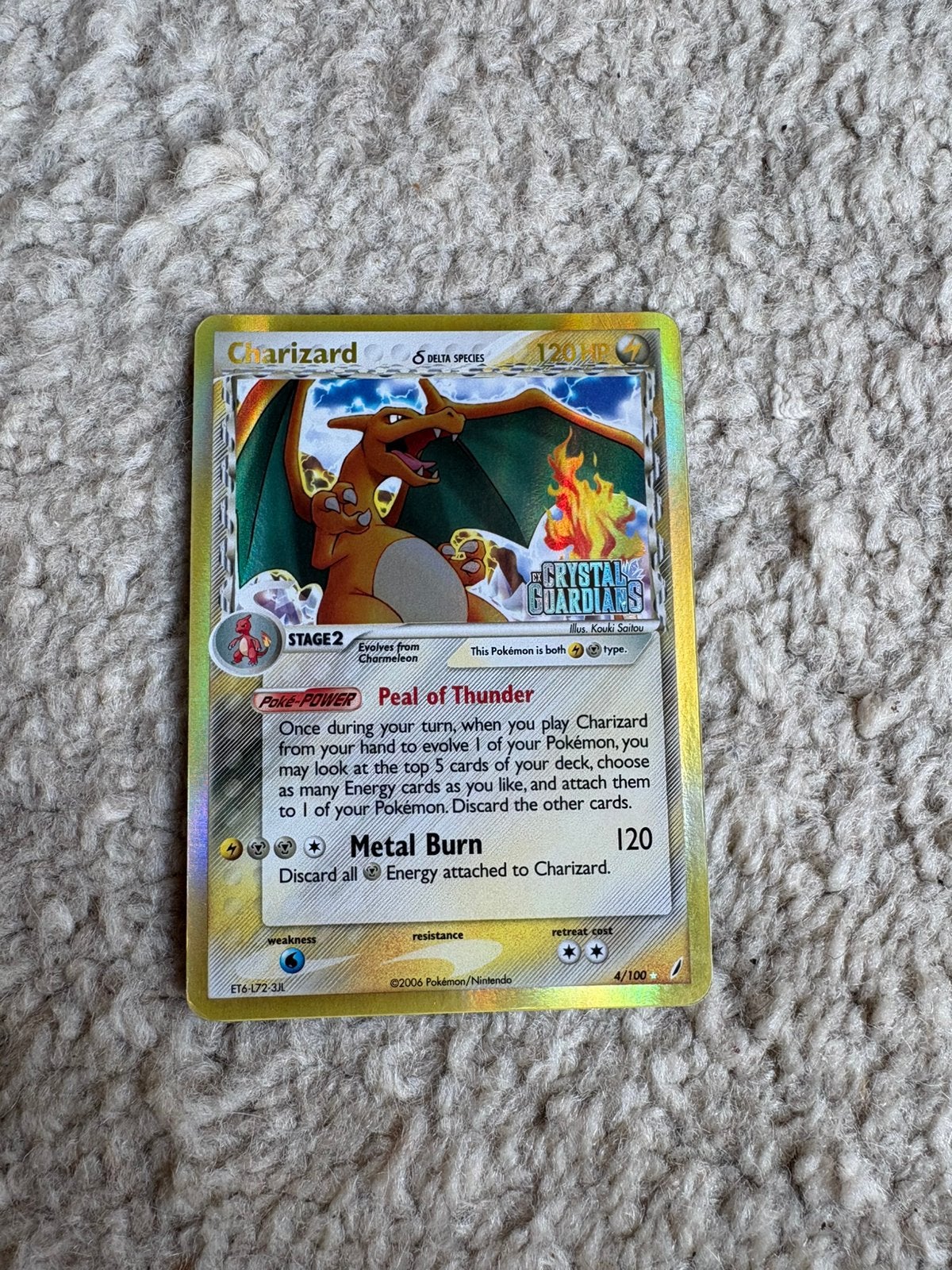 Pokemon kaart charizard 4/100 deltaspecies reverseholo stamp, Ophalen of Verzenden, Zo goed als nieuw