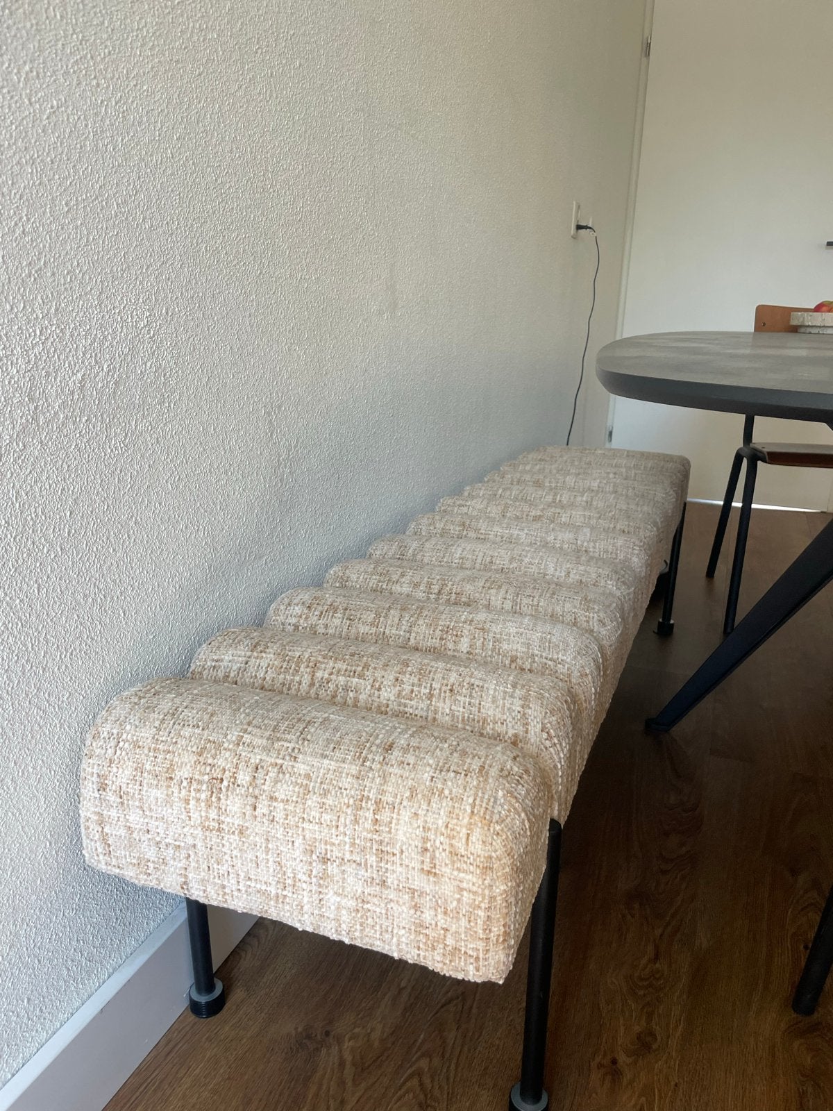Bench Jethro 180 - Beige Eetkamerbank, Huis en Inrichting, Stoelen, Ophalen, Overige kleuren, Drie, Nieuw