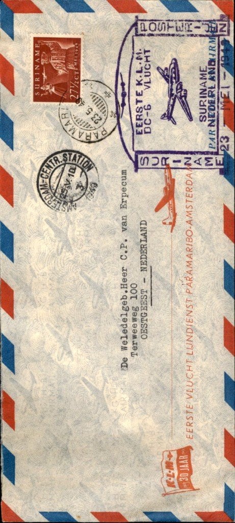 Suriname - Oestgeest - FFC - 1949, Verzenden, Envelop