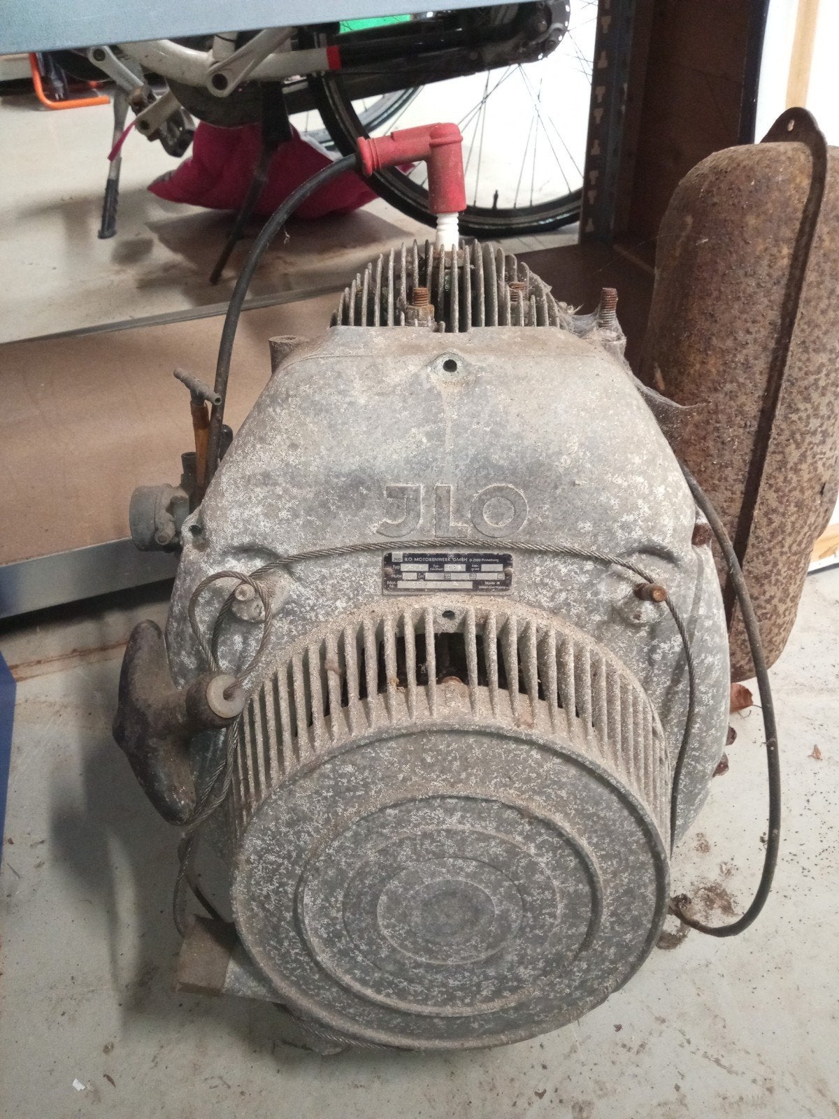 Oude stationaire JLO motor oldtimer type L252L 247cc, Ophalen, Gebruikt