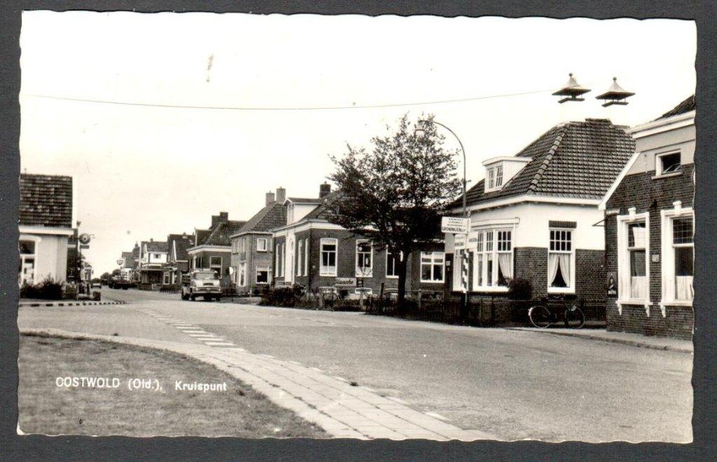 Oude ansicht - OOSTWOLD (Old) - Kruispunt - 1964 -  Gr., Ophalen of Verzenden, 1960 tot 1980, Gelopen, Groningen