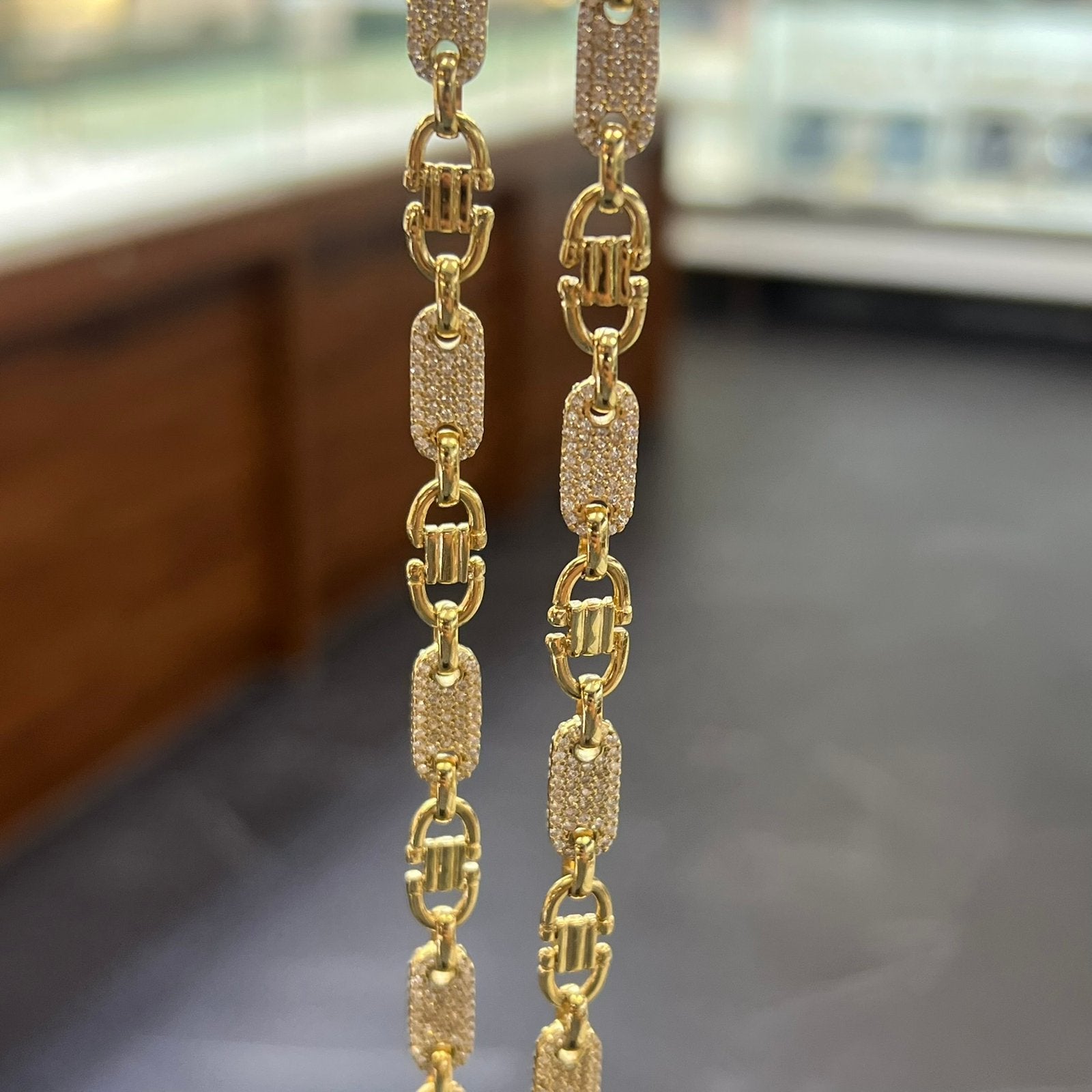 14k gouden ketting kingsley schakel massief, Ophalen of Verzenden, Zo goed als nieuw, Goud